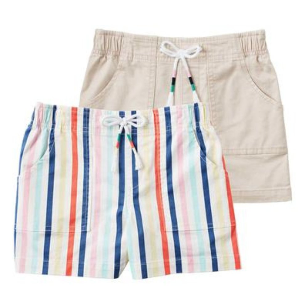 Member's Mark Girls' 2pk Woven Short Stone Tile/Multi Stripe 6/6X